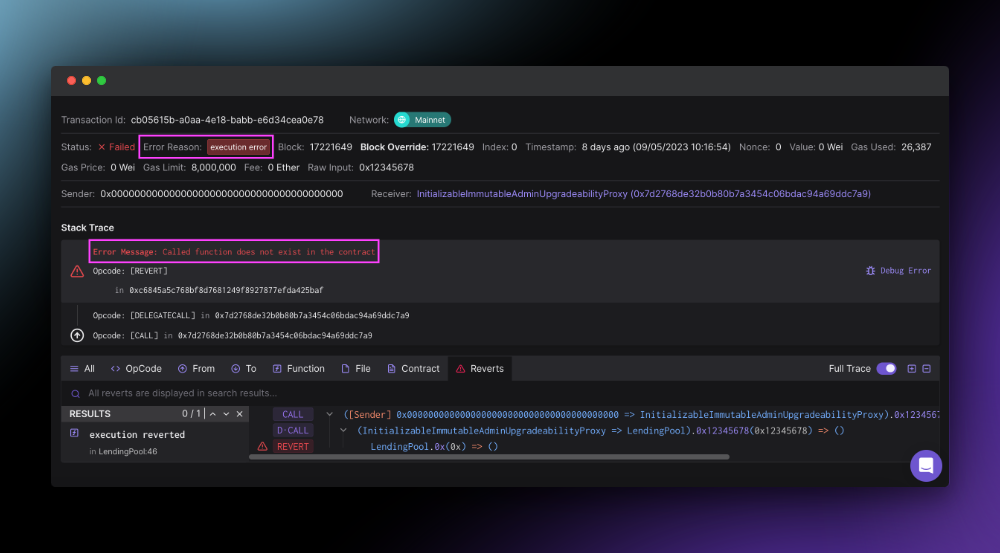 More Consistent Error Messages in Debugger UI