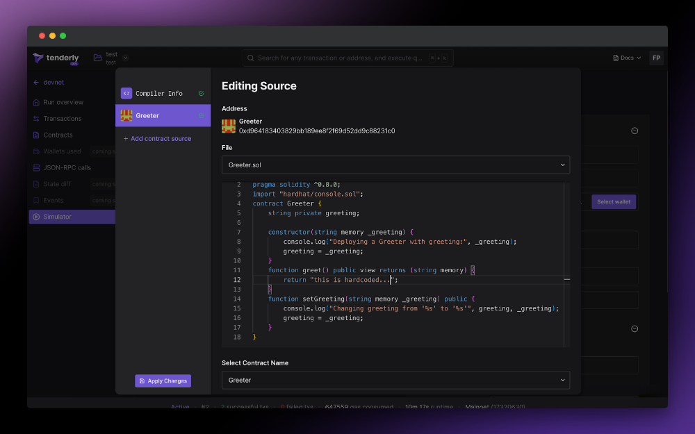 Editing the smart contract source code