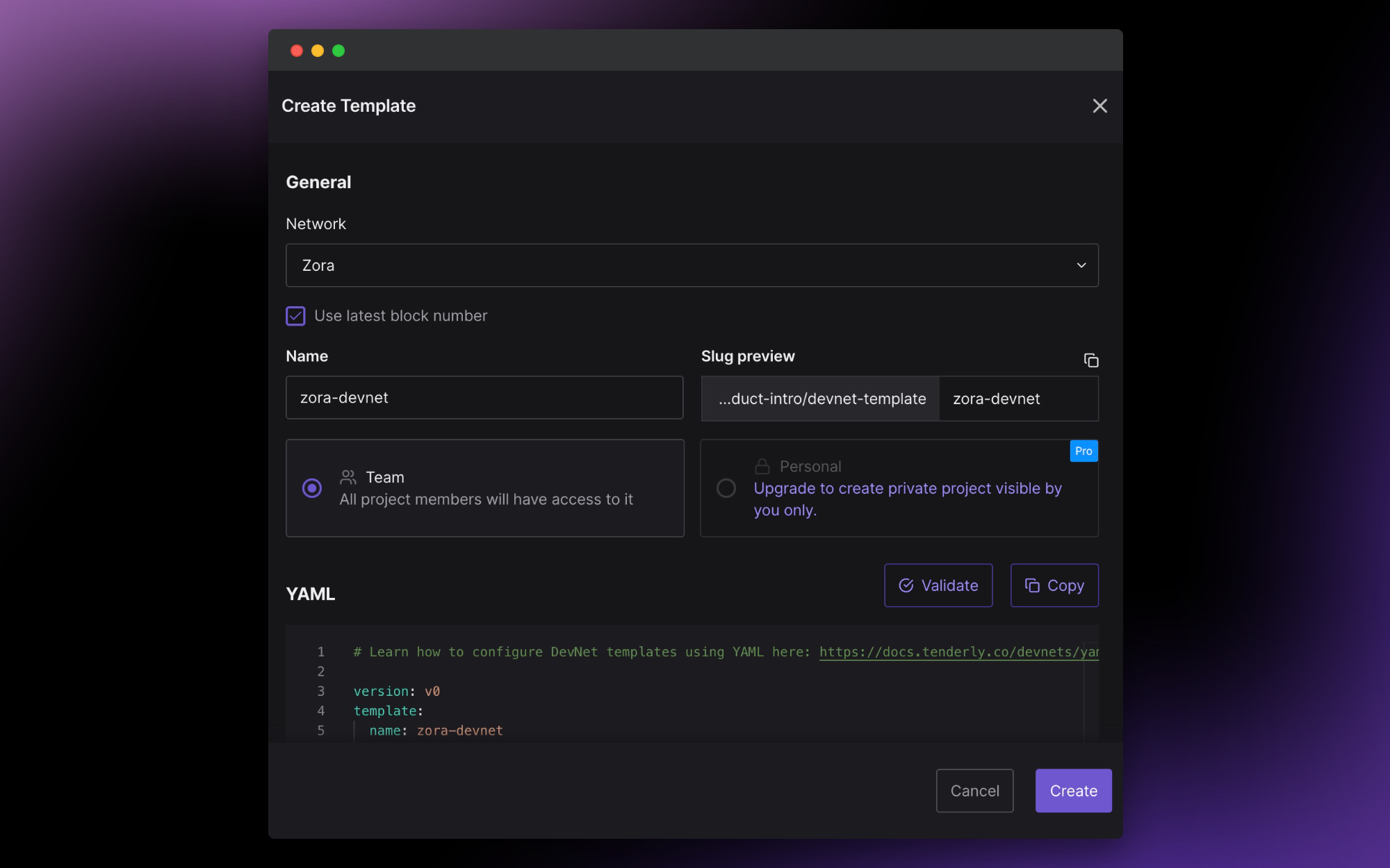 Creating a DevNet template for Zora Network