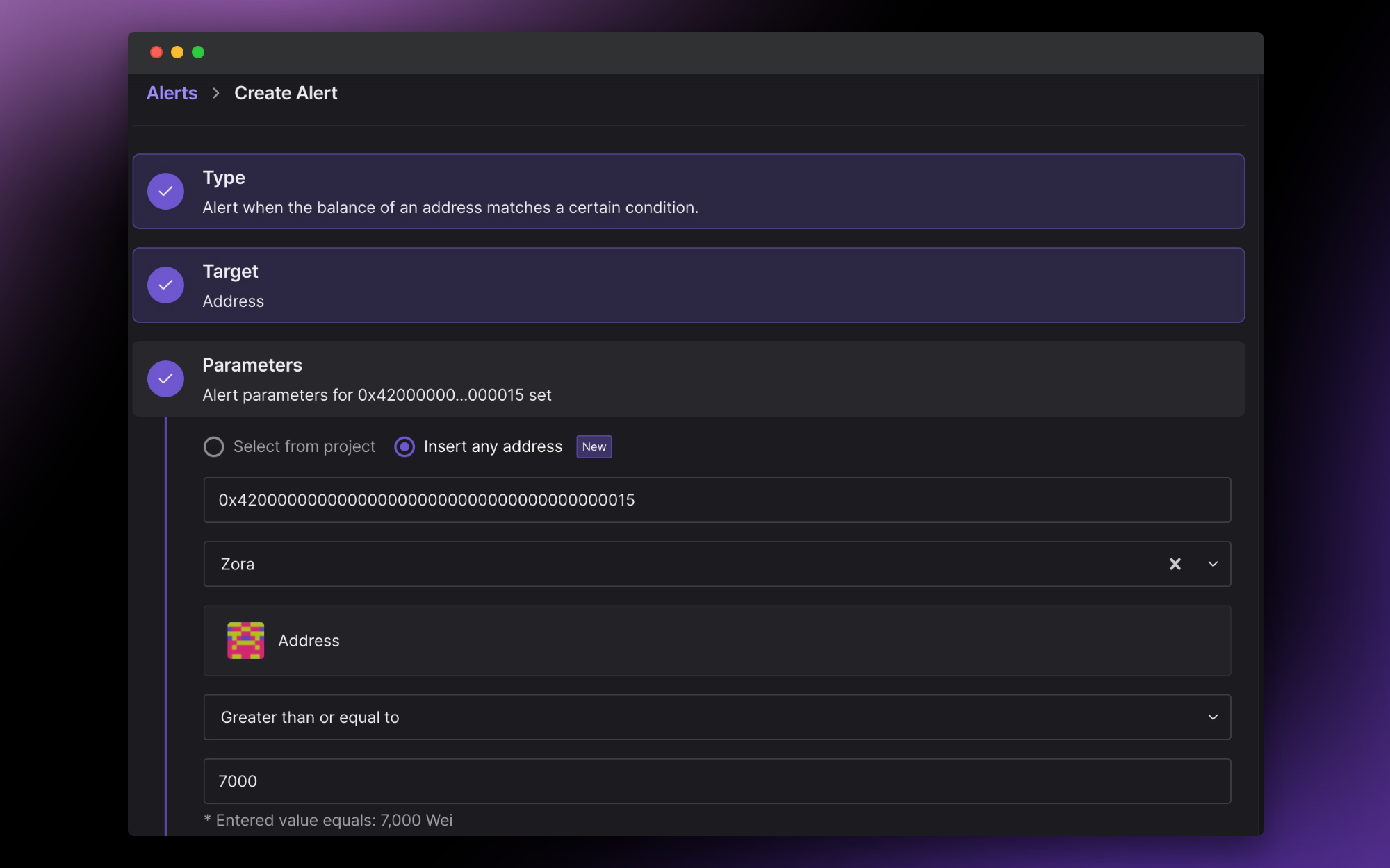 Setting up a Tenderly alert for Zora Network