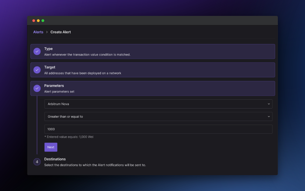 Setting up real-time alerts for monitoring Arbitrum Nova events