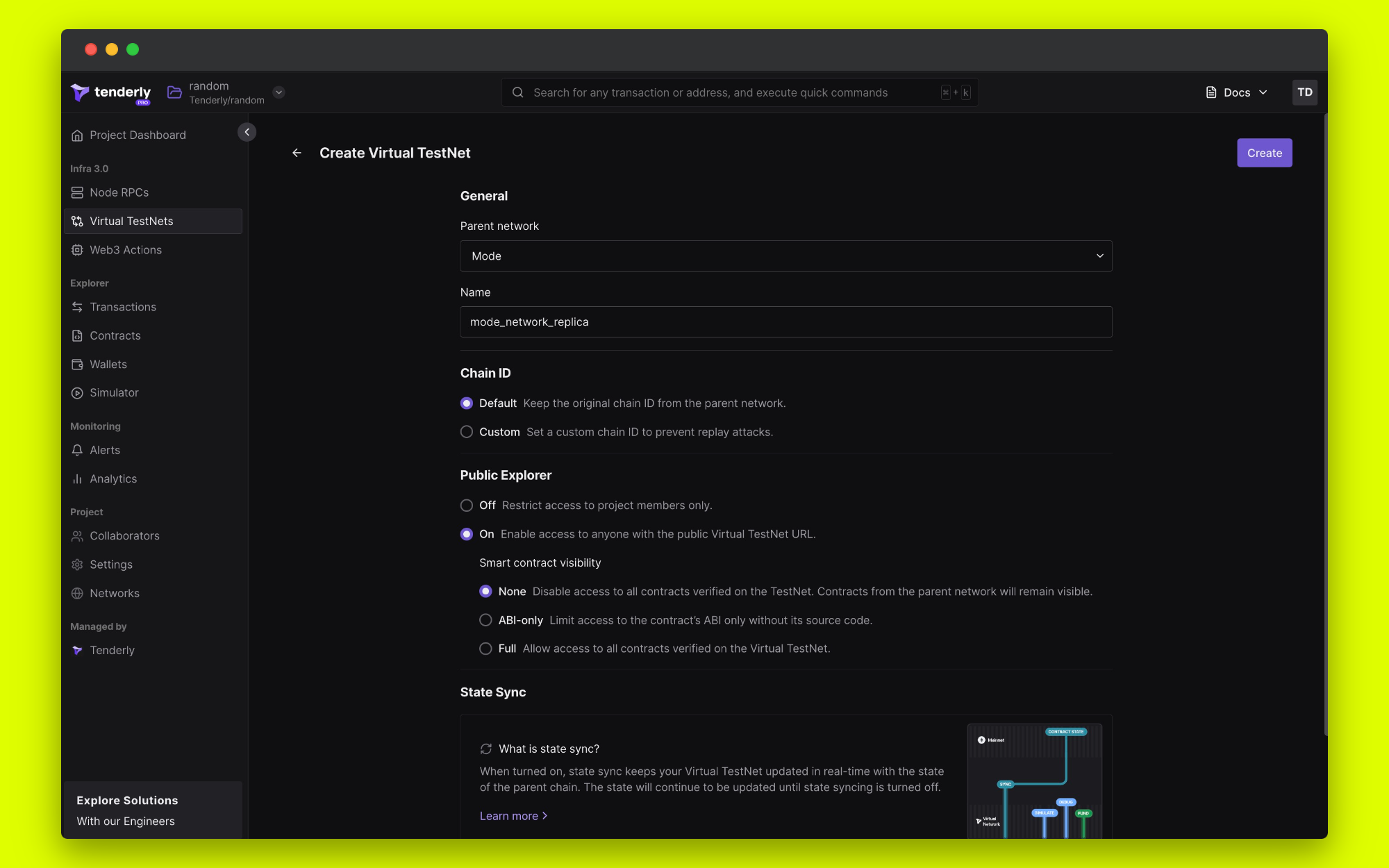 Forking the Mode network with Tenderly Virtual TestNets