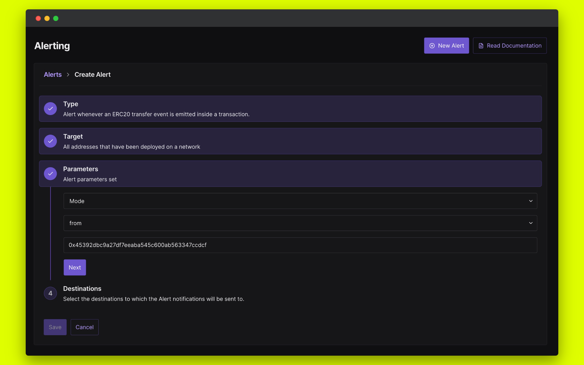 Creating a real-time alert for ERC-20 transfers on Mode