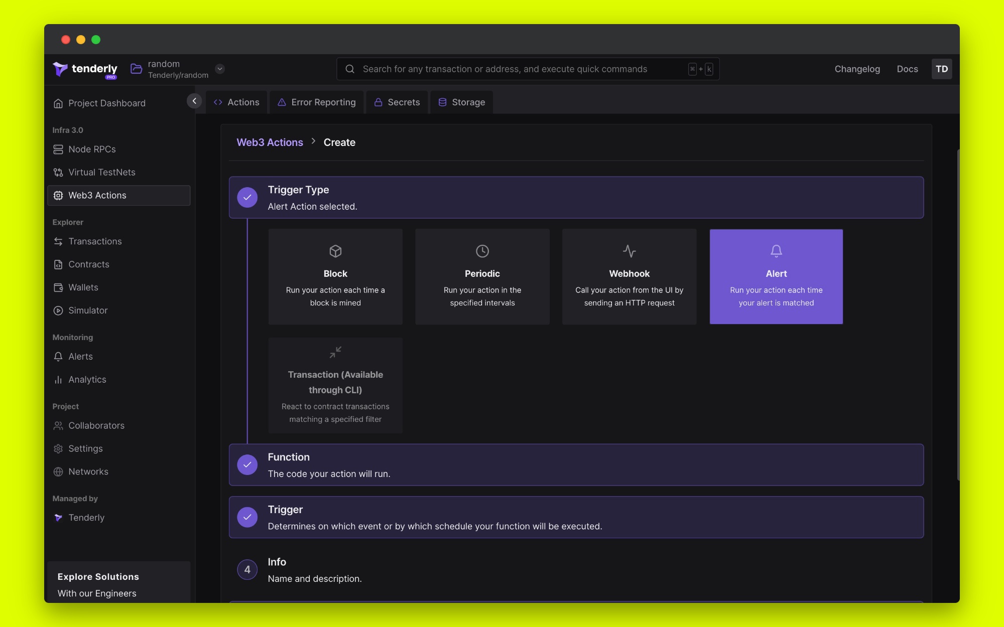 Setting up a Web3 Action for an alert trigger on Mode