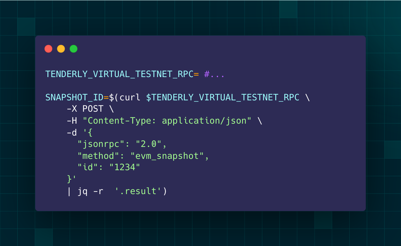 Running evm_snapshot on Virtual TestNets