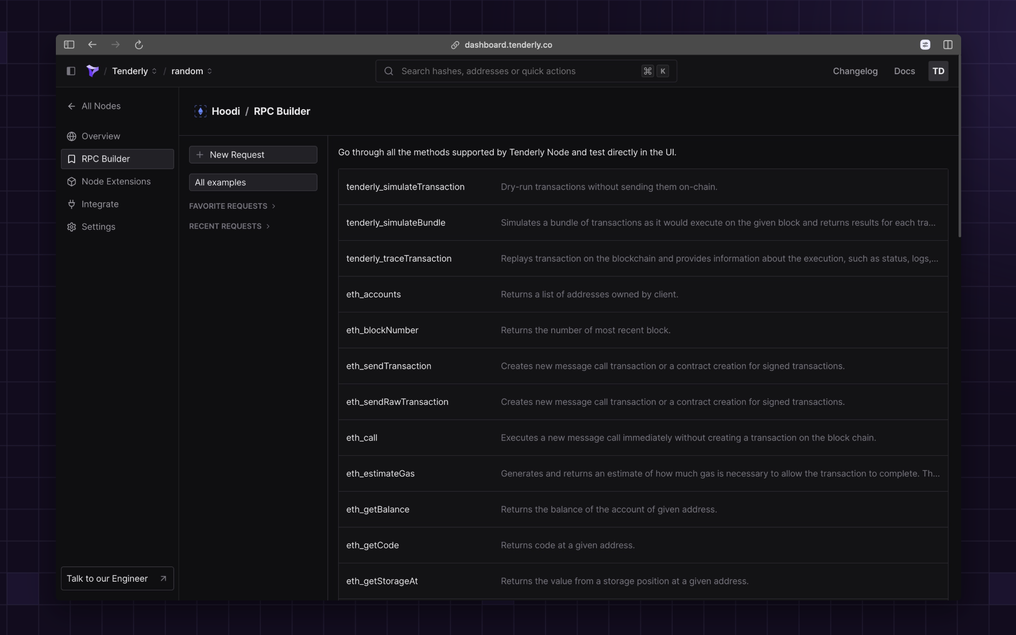 Node RPC methods for Hoodi
