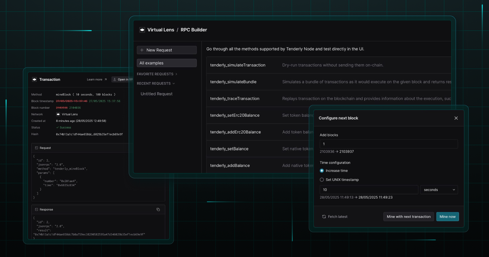 Virtual TestNet Cheatcodes Available in the Dashboard