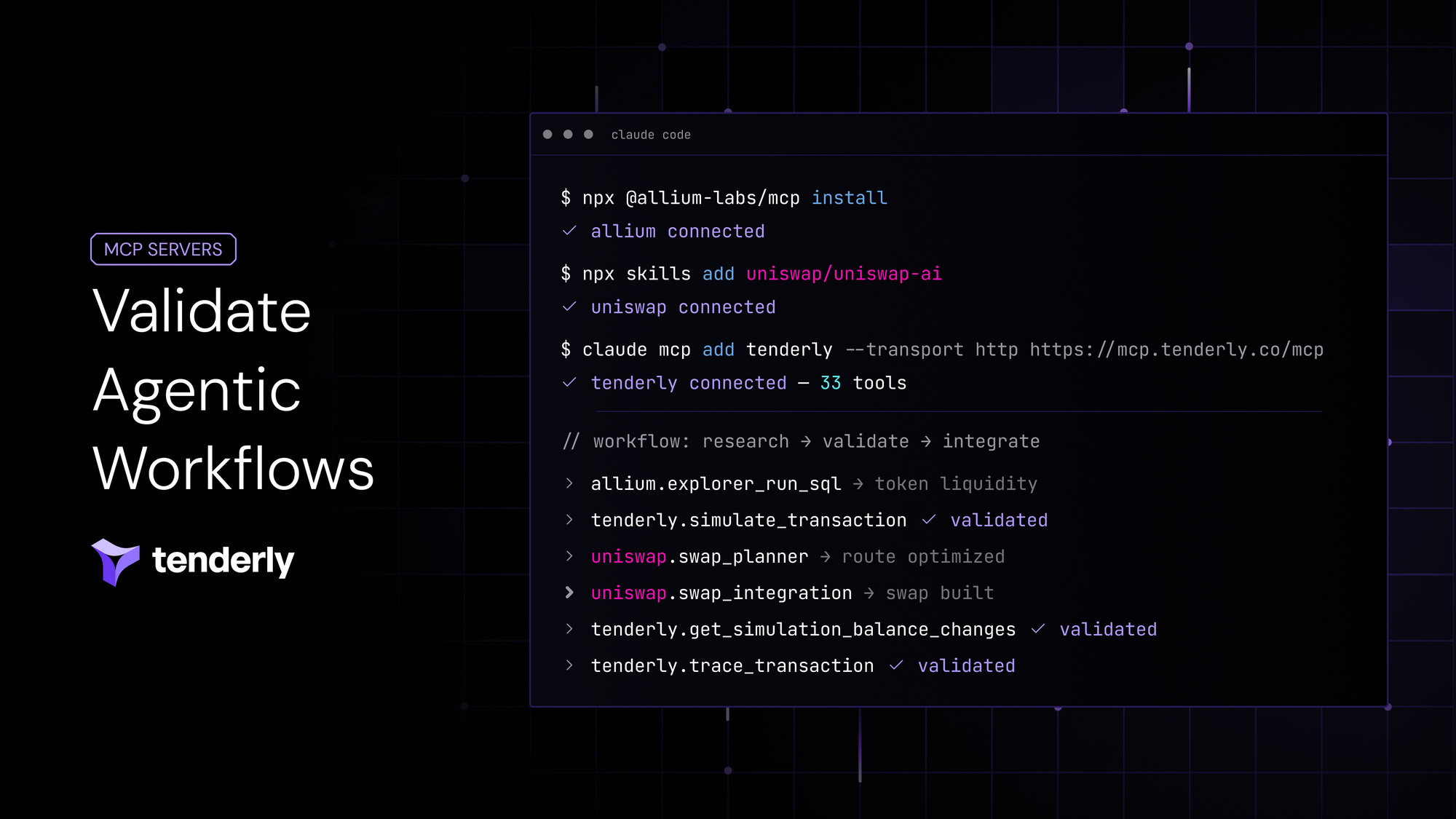 How to validate agentic workflows with the Tenderly MCP Server