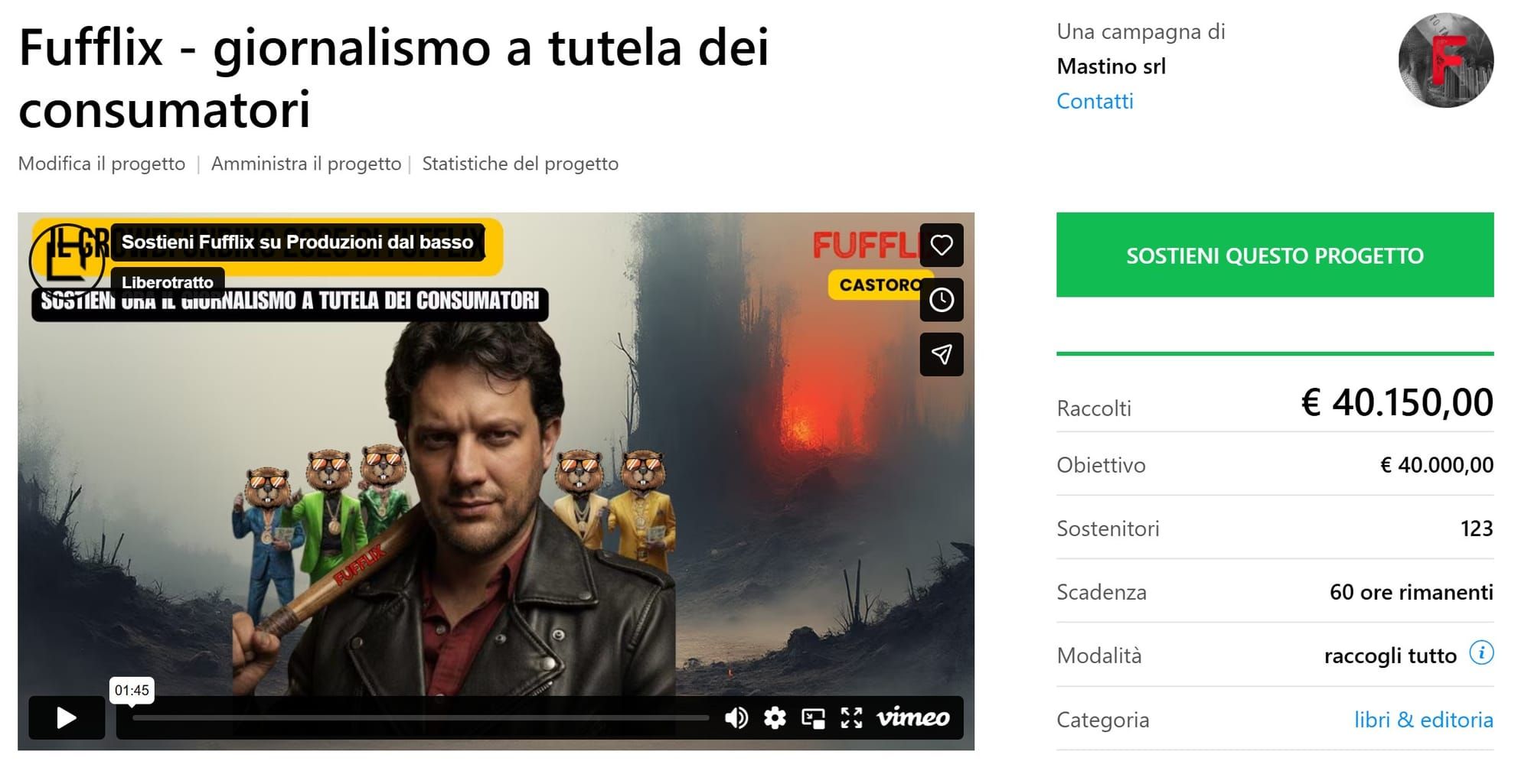 Ultimi 2 giorni per sostenere Fufflix
