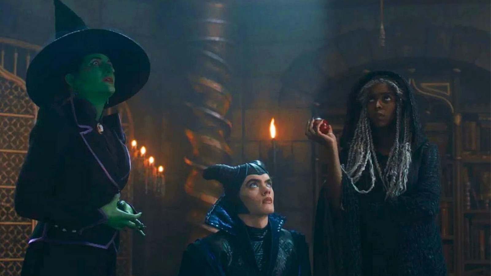 Agatha as the Wicked Witch of the West, Billy as Maleficent, Jennifer as the Evil Queen in her crone form.