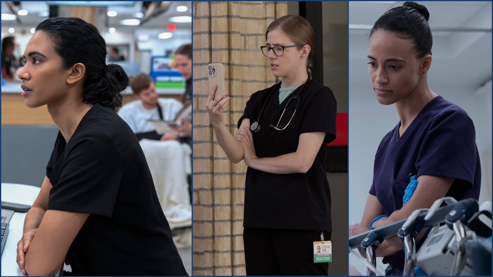 Mohan, Mel, and Garcia all with their hair tightly back.