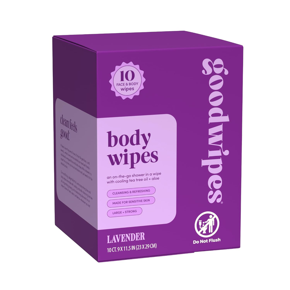 A box of Goodwipes Body Wipes