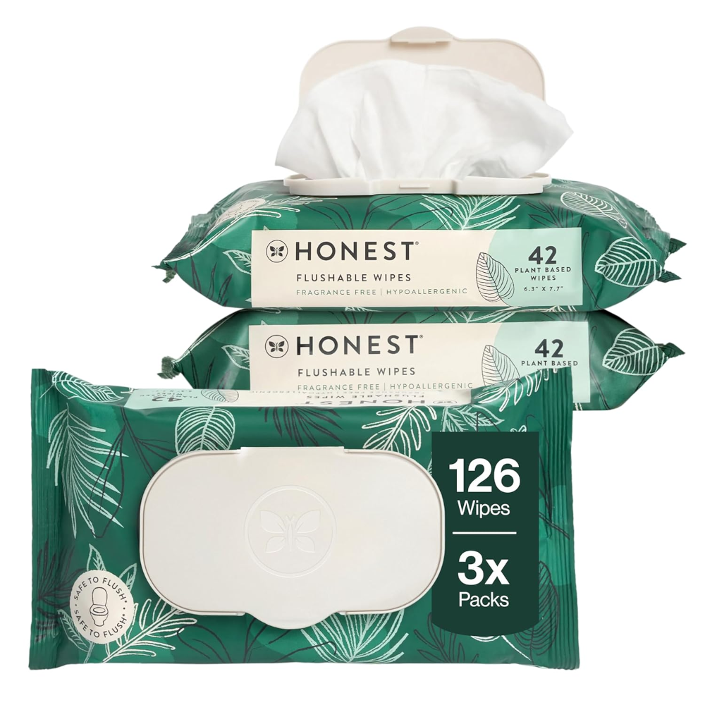 Three packs of Honest Company wipes