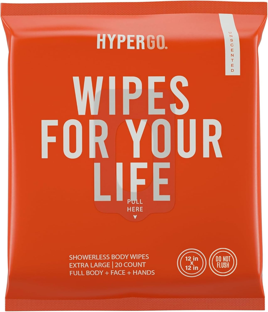 A package of HyperGo body wipes