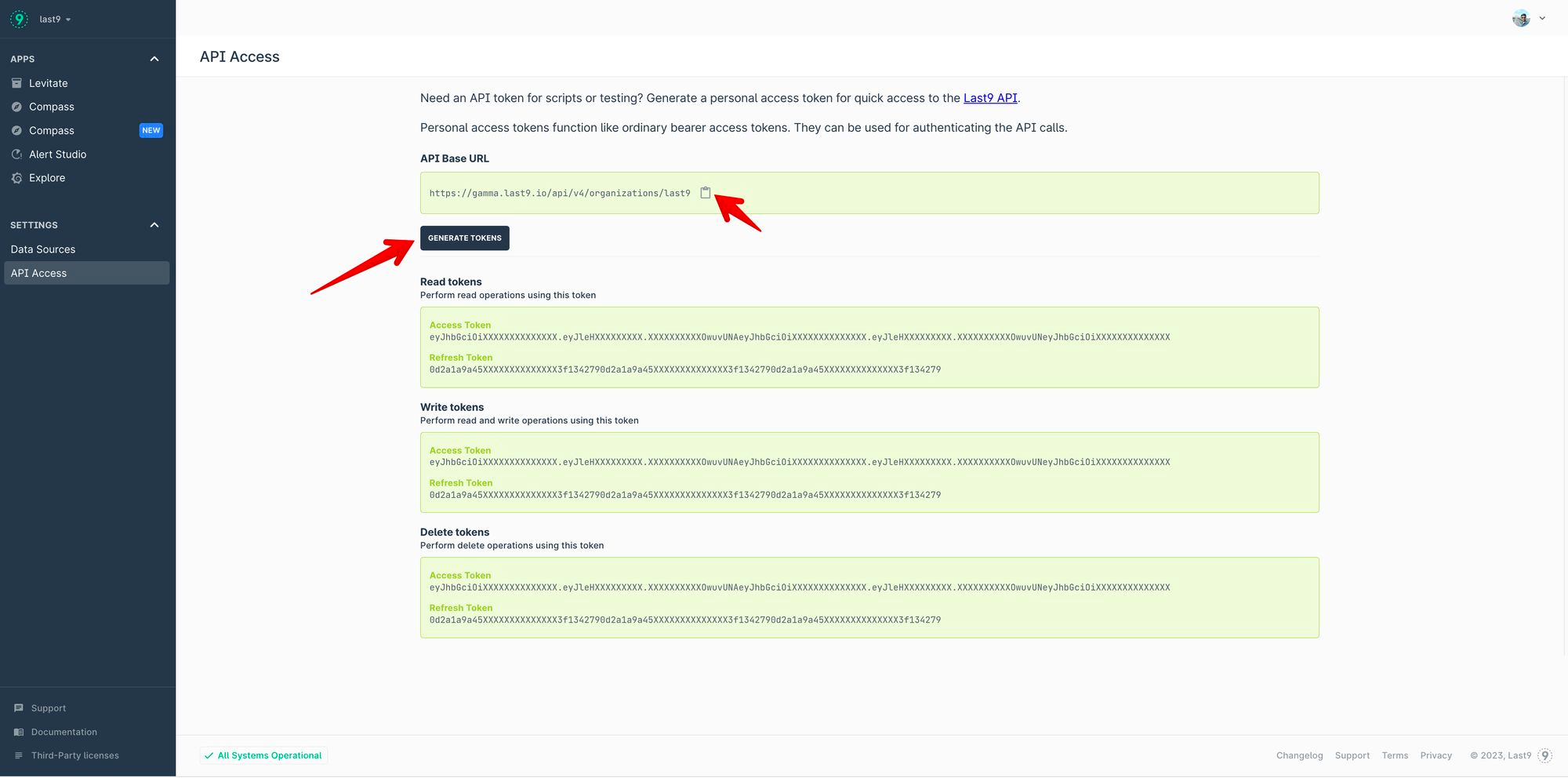 Generate Last9 API Tokens