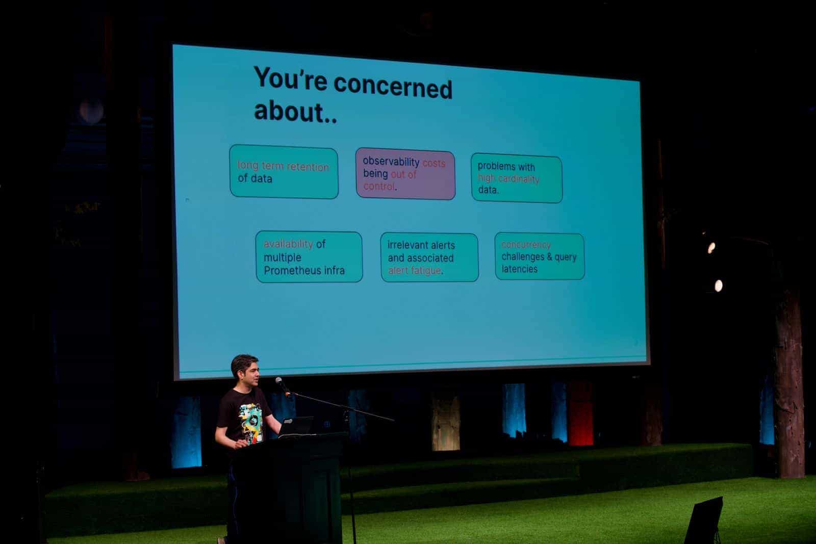 Nishant speaking at Monitorama 2023