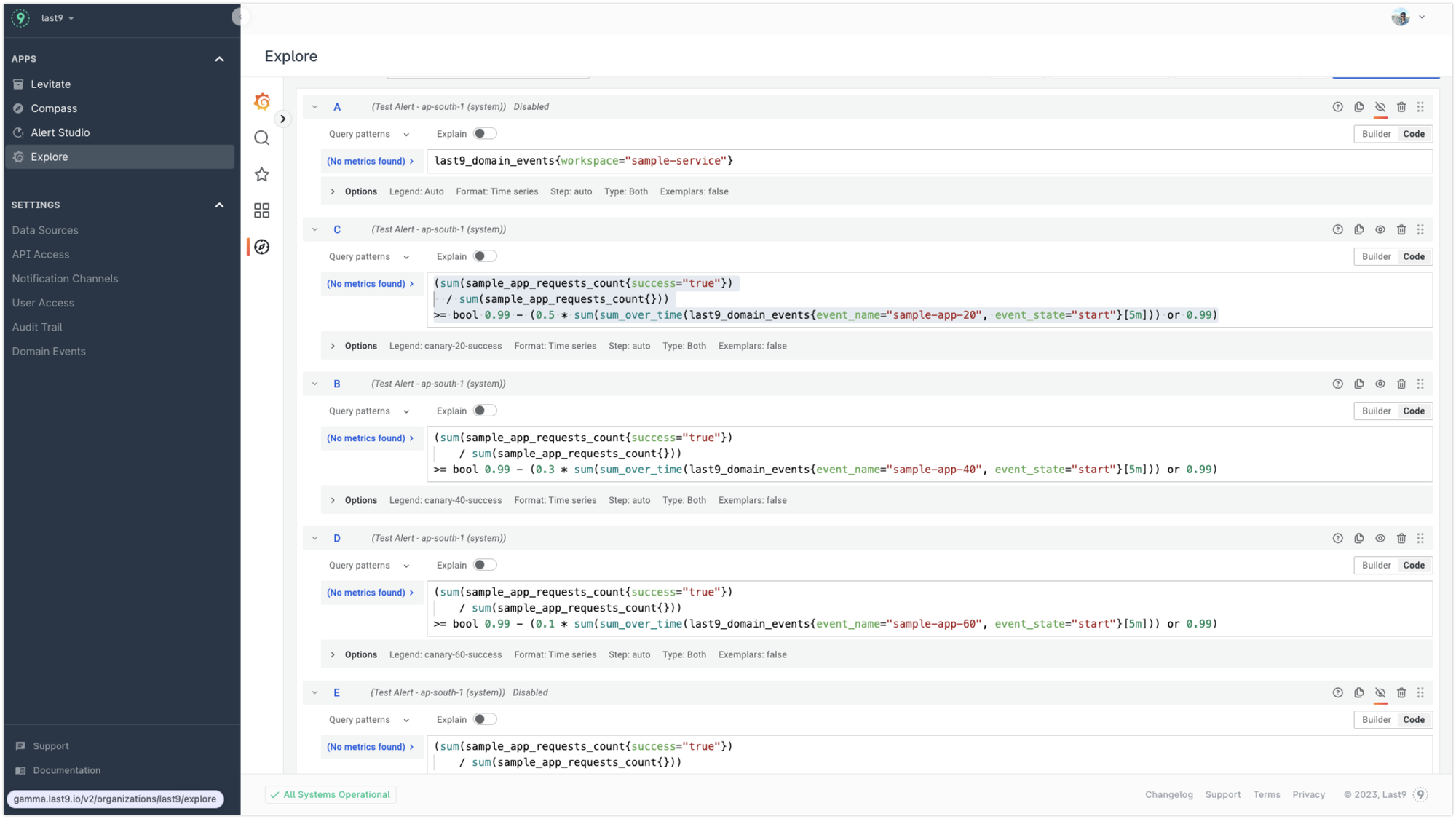 Change Events combined with other application metrics