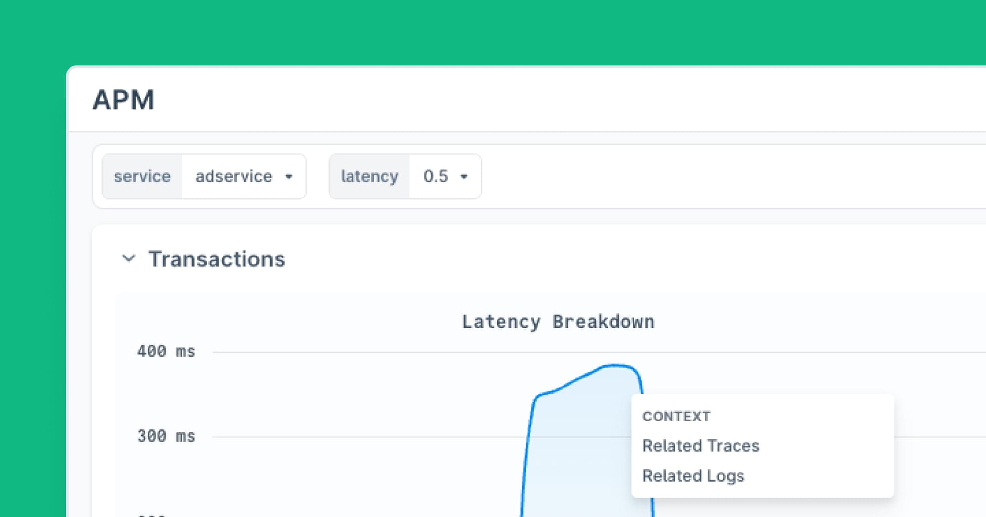 View related logs and traces from a Dashboard Panel