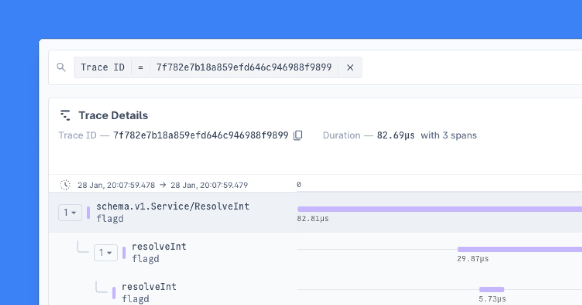 Search using trace ID in Traces Explorer