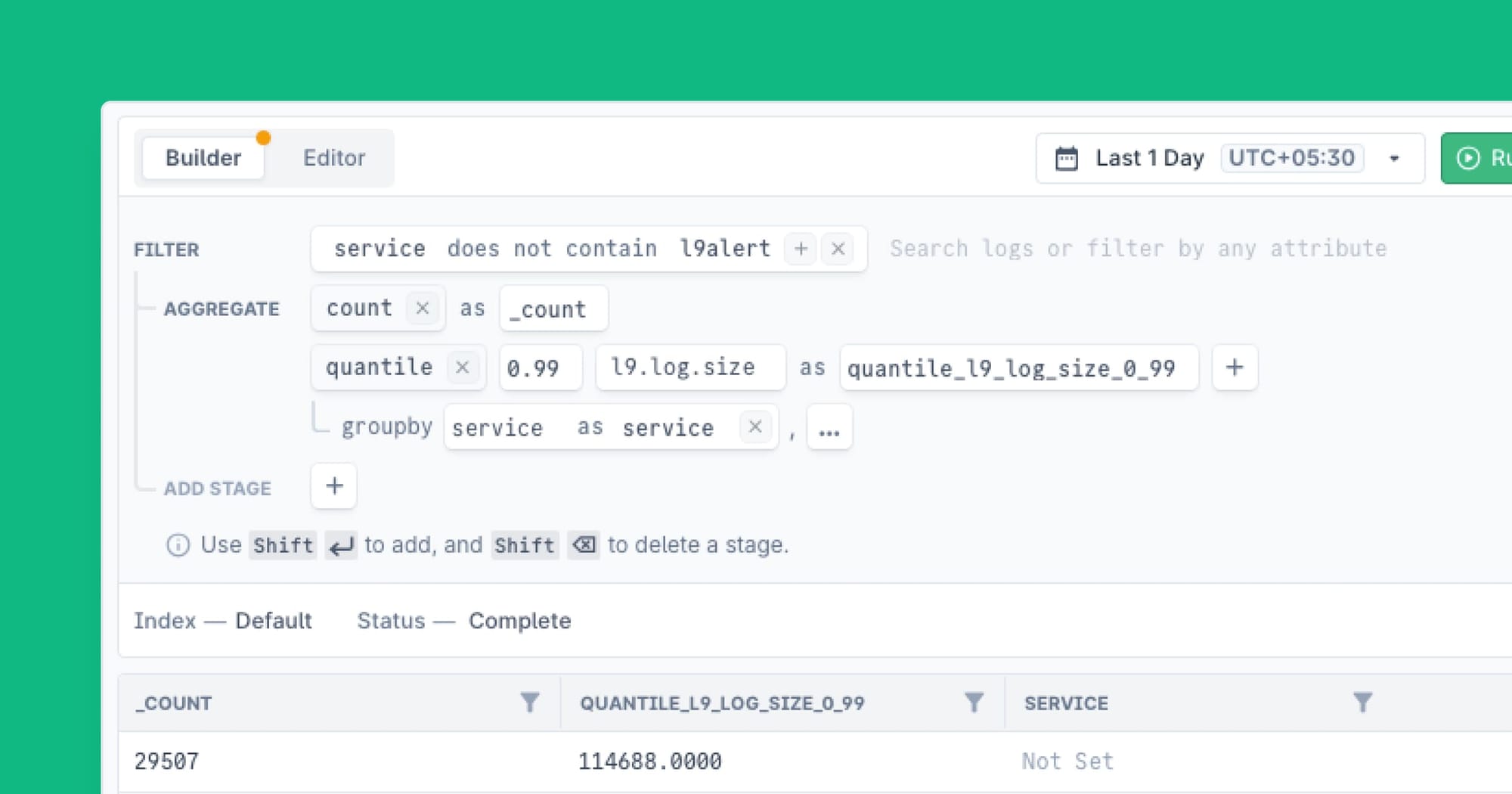 The new Query Builder in Logs Explorer