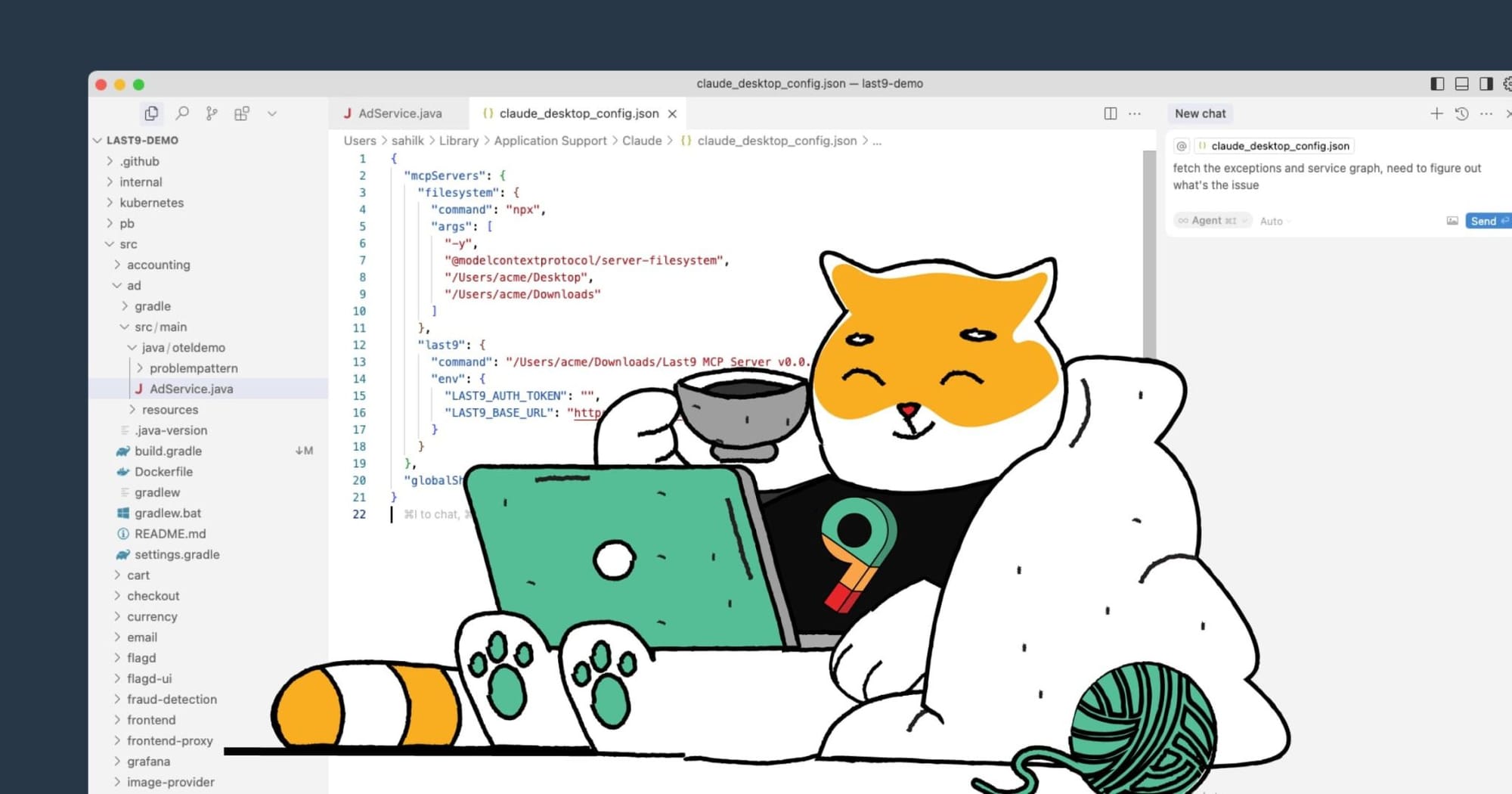 Use the Last9 MCP server to fetch production issues and service relationships for your agent