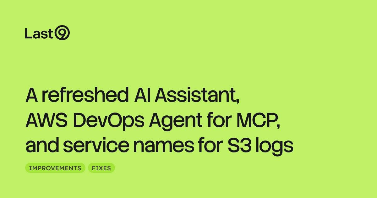 A refreshed AI Assistant, AWS DevOps Agent for MCP, and service names for S3 logs