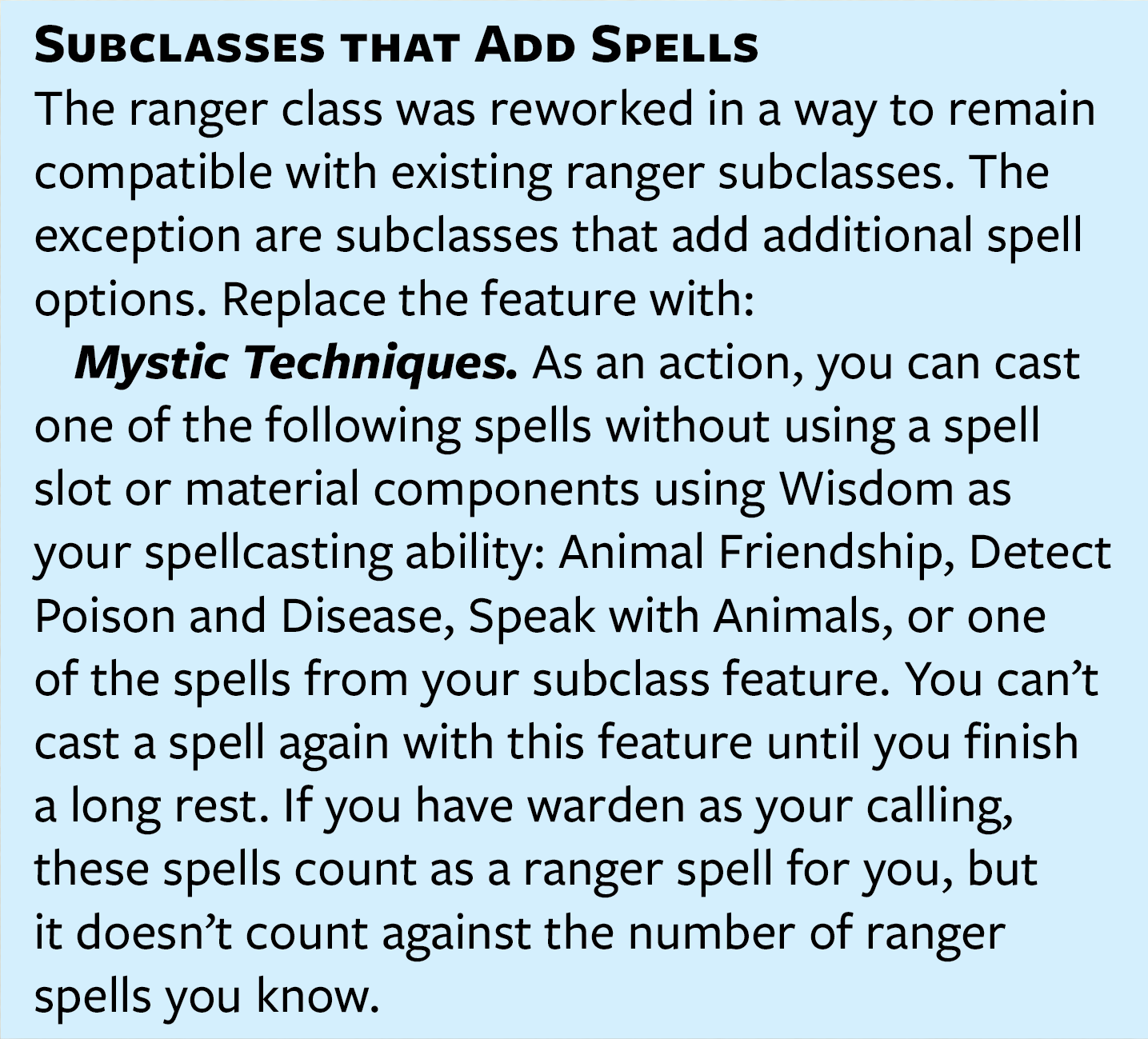 Sidebar for modifying spell lists