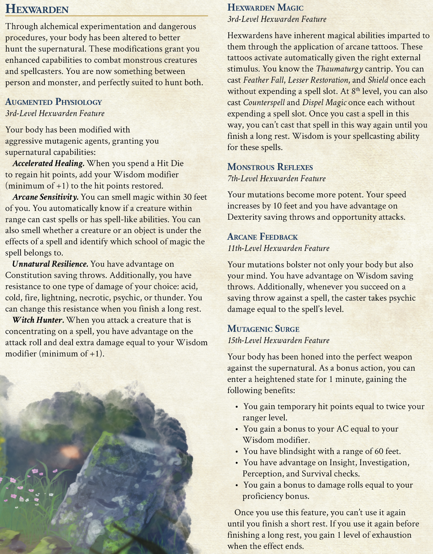 Hexwarden Ranger Subclass