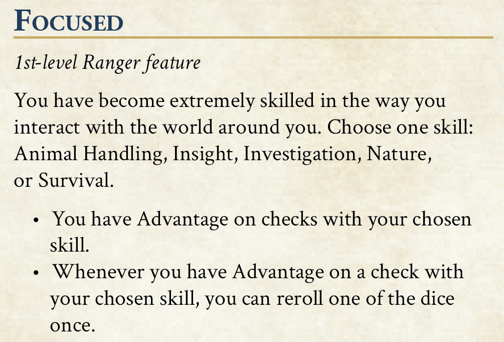 Level 1 ranger feature giving them "super advantage"