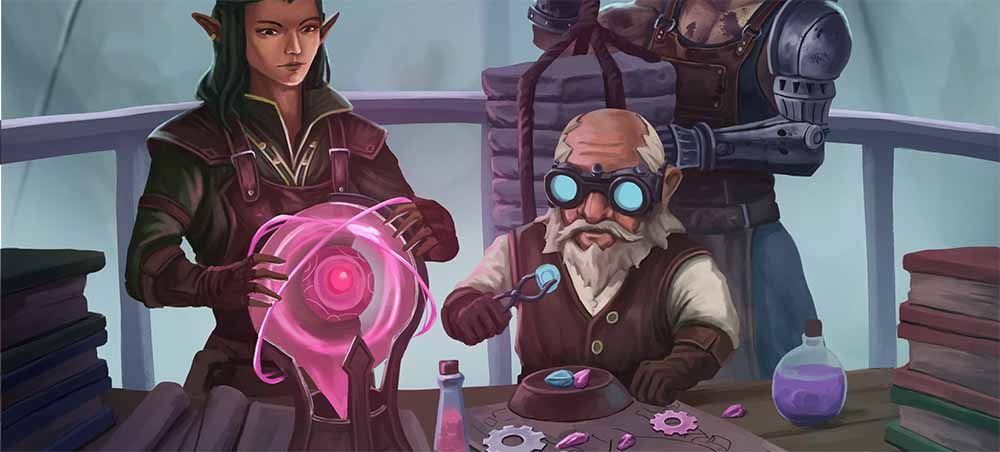 Magesmiths working on a construct