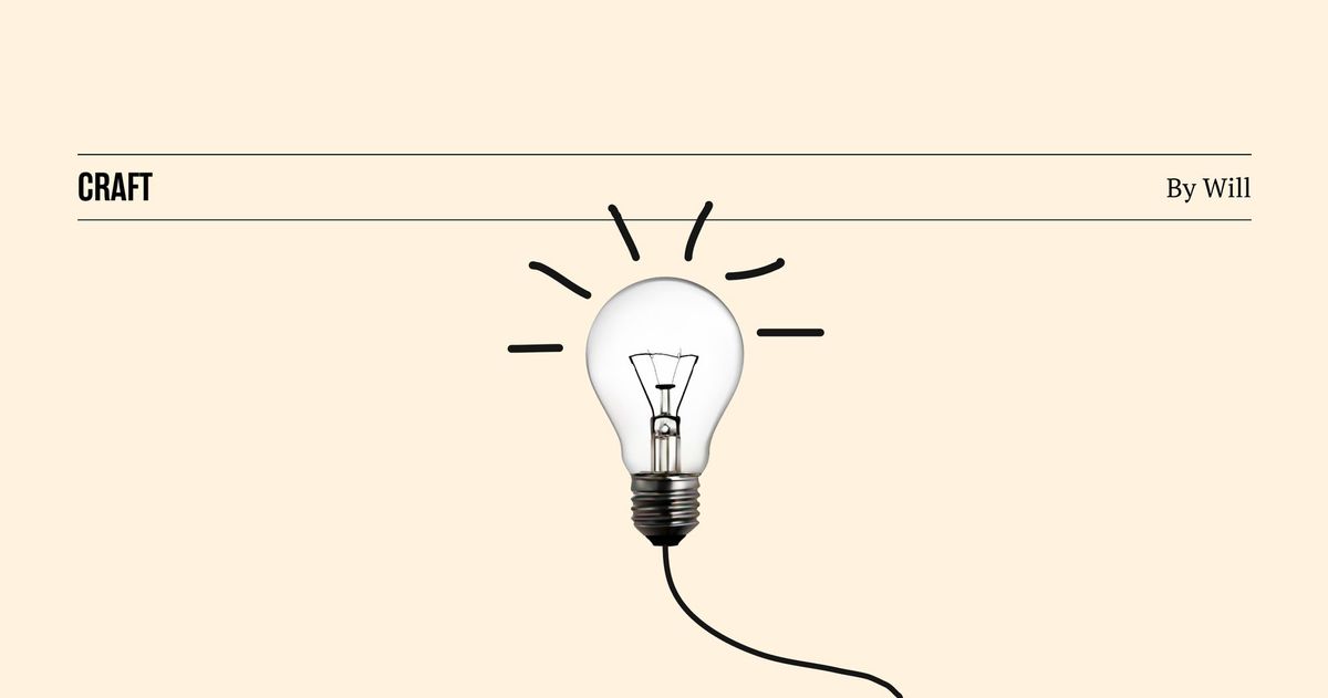 A lightbulb. Text reads "craft, by Will"