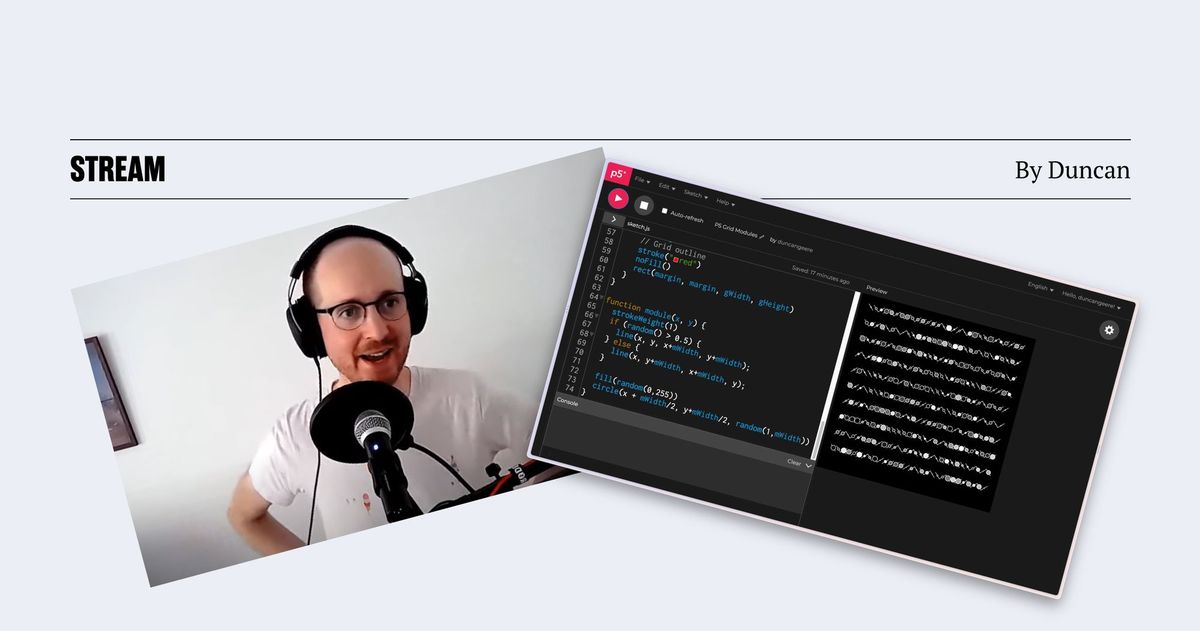 Stream: Grids in P5.js