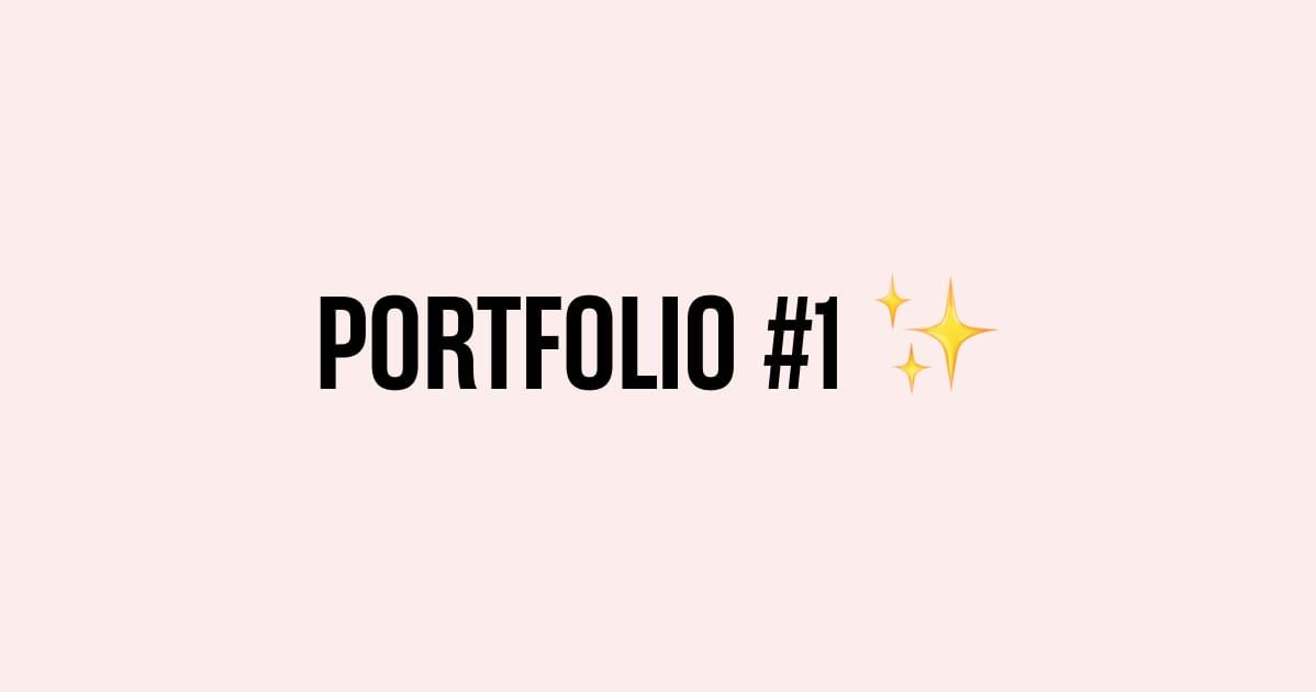 Building a portfolio #1