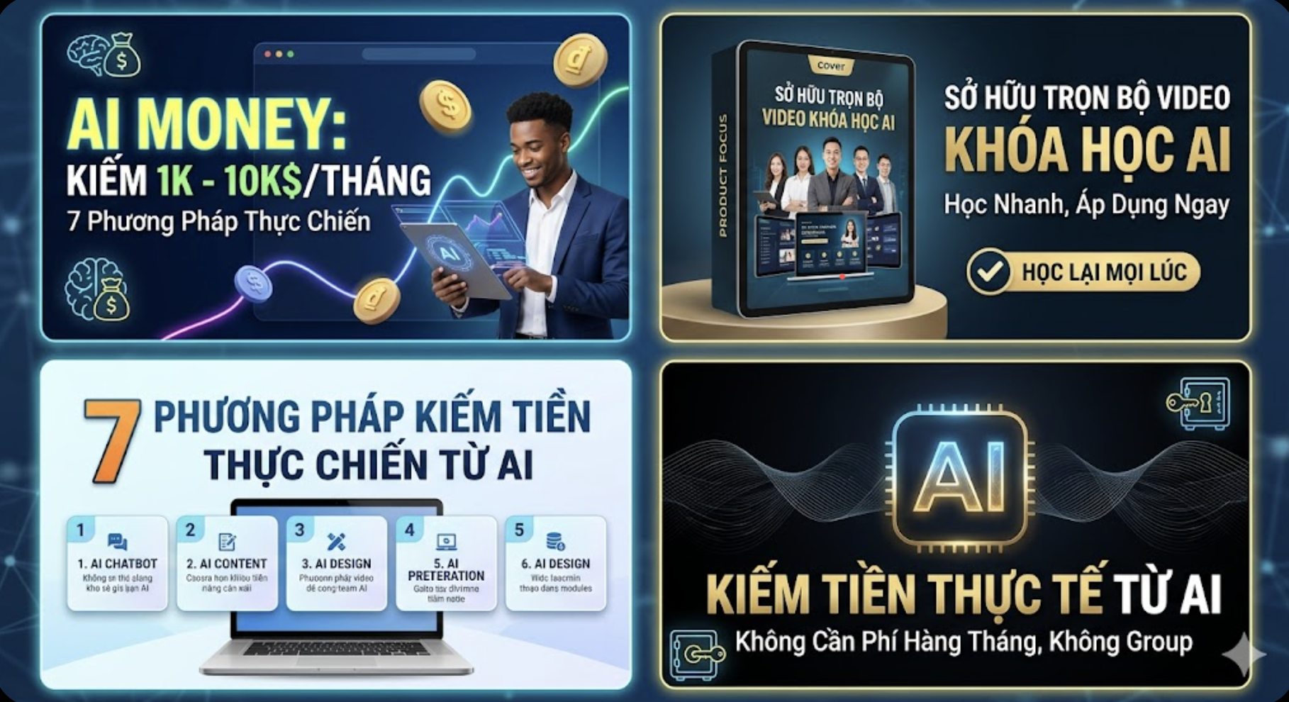 💰Khoá học AI để kiếm tiền $1k - $10k/tháng (English)