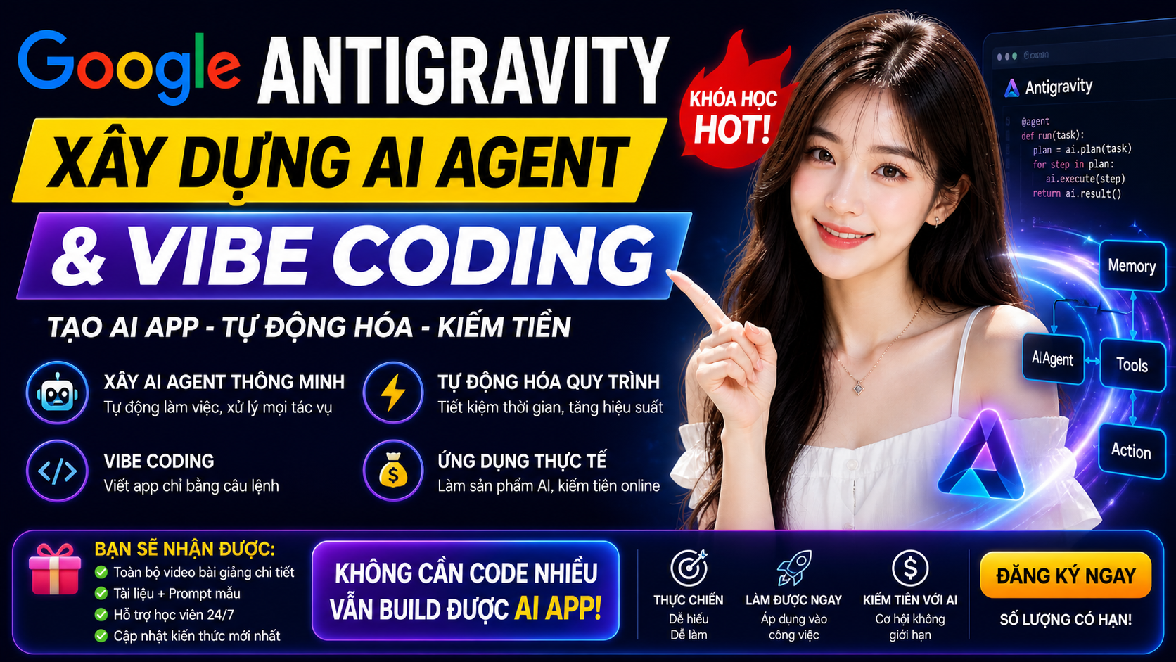 ⚡ Khoá học Antigravity - Xây dựng AI Agents
