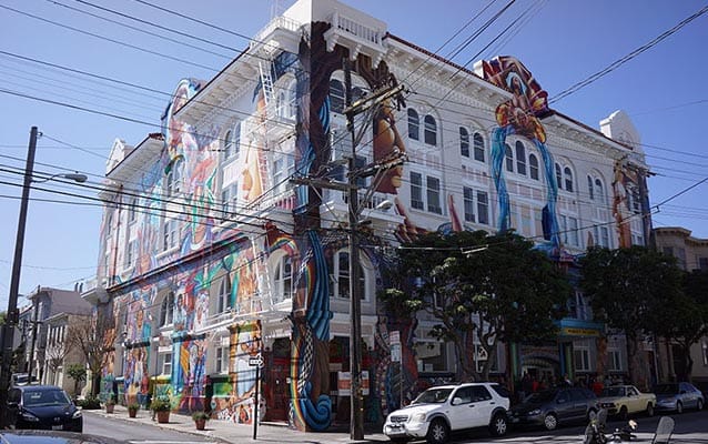 Corner view of the San Francisco Women's Building. Photo by Plateaueatplau, CC-BY-SA 4.0 (Wikimedia)