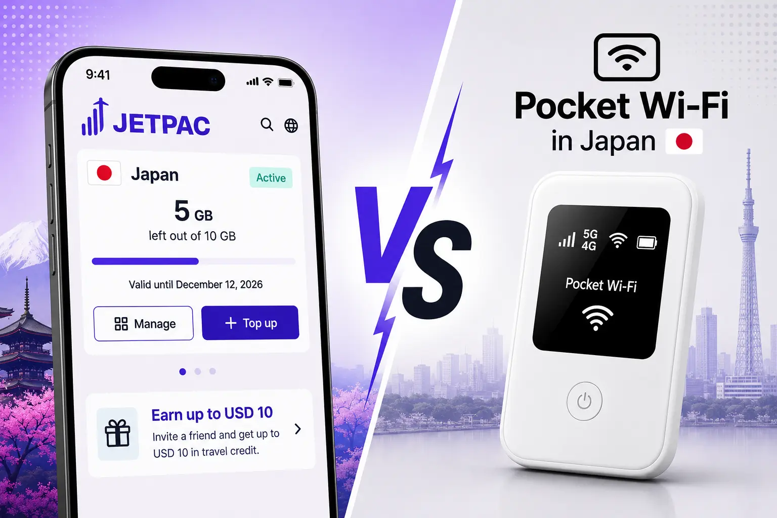 etpac eSIM vs Pocket Wi-Fi in Japan
