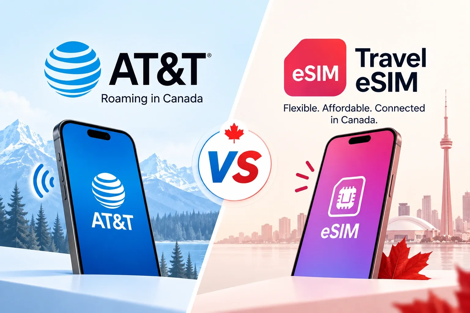 AT&T Roaming vs Travel eSIM in Canada