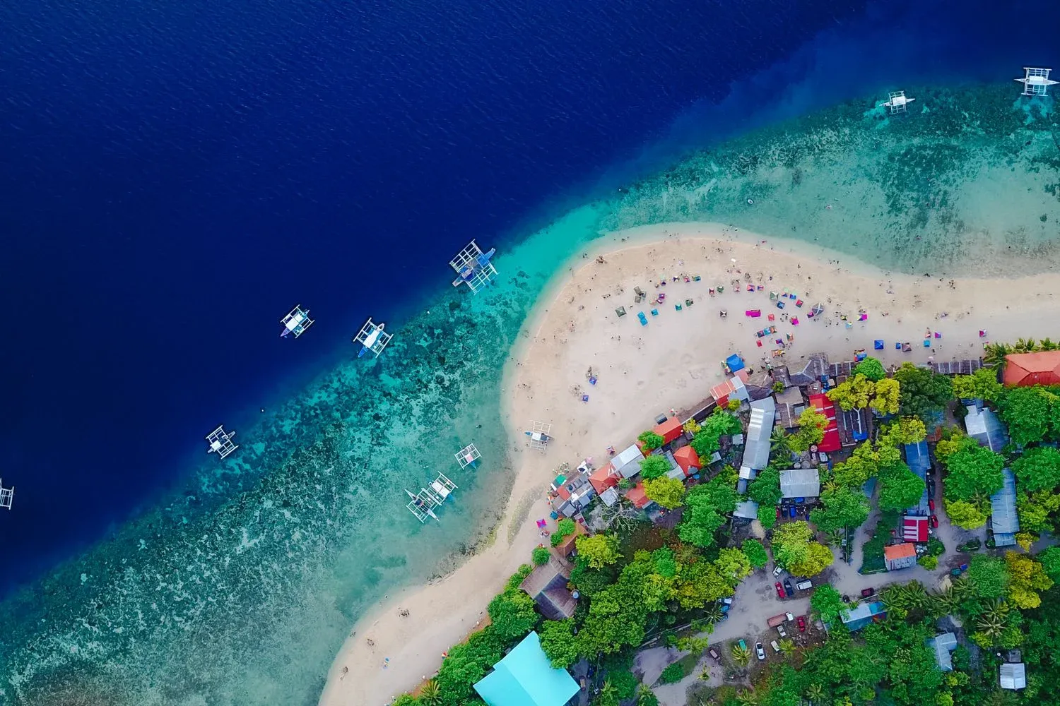 Aerial view of Oslob Beach, Cebu
