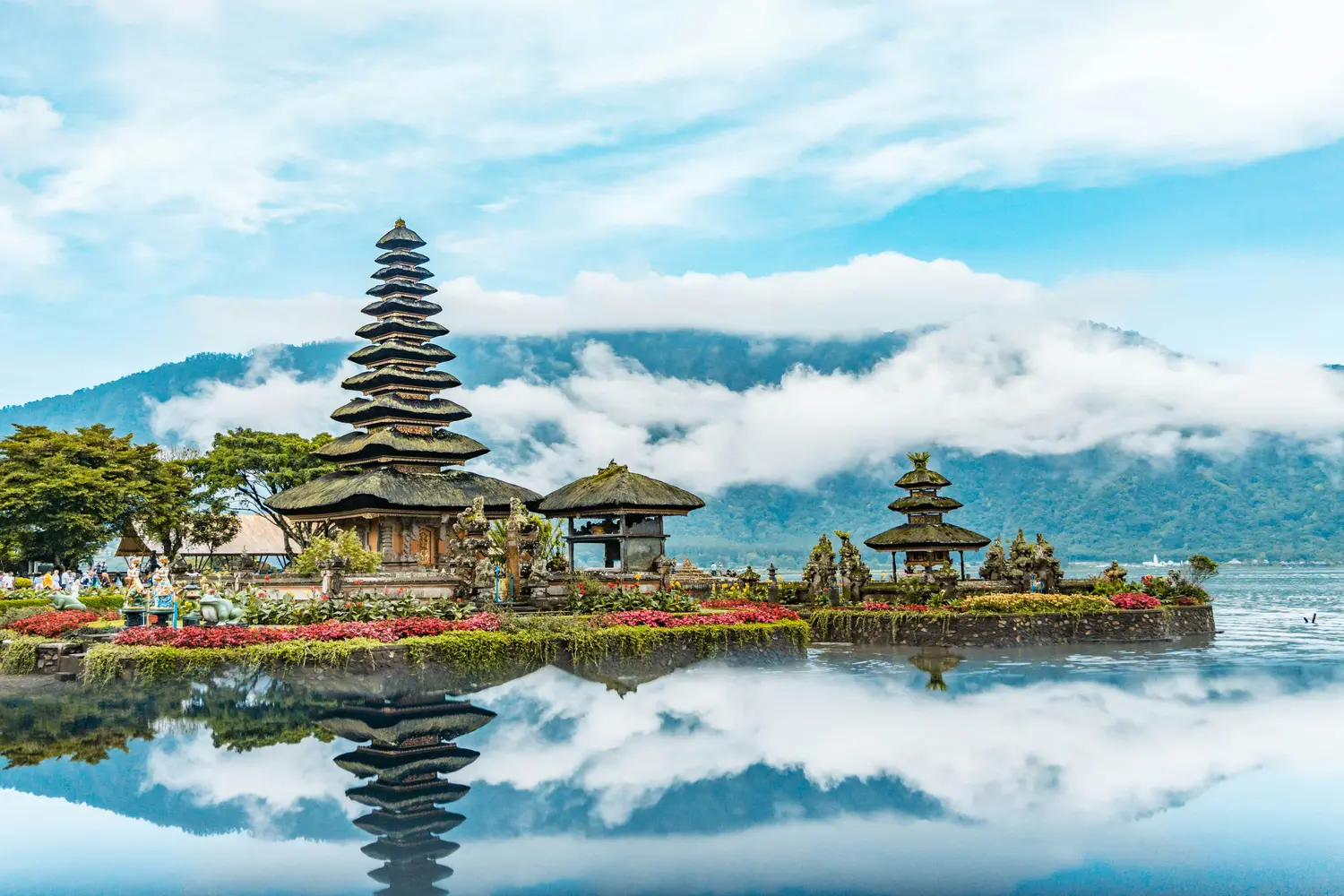 Pura Ulun Danu Beratan, a famous water temple located in Bali, Indonesia.