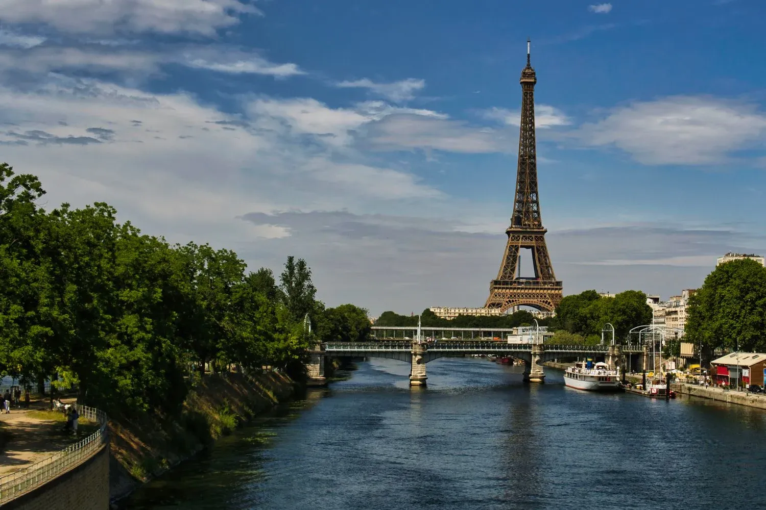 Eiffel Tower and Seine River in Paris