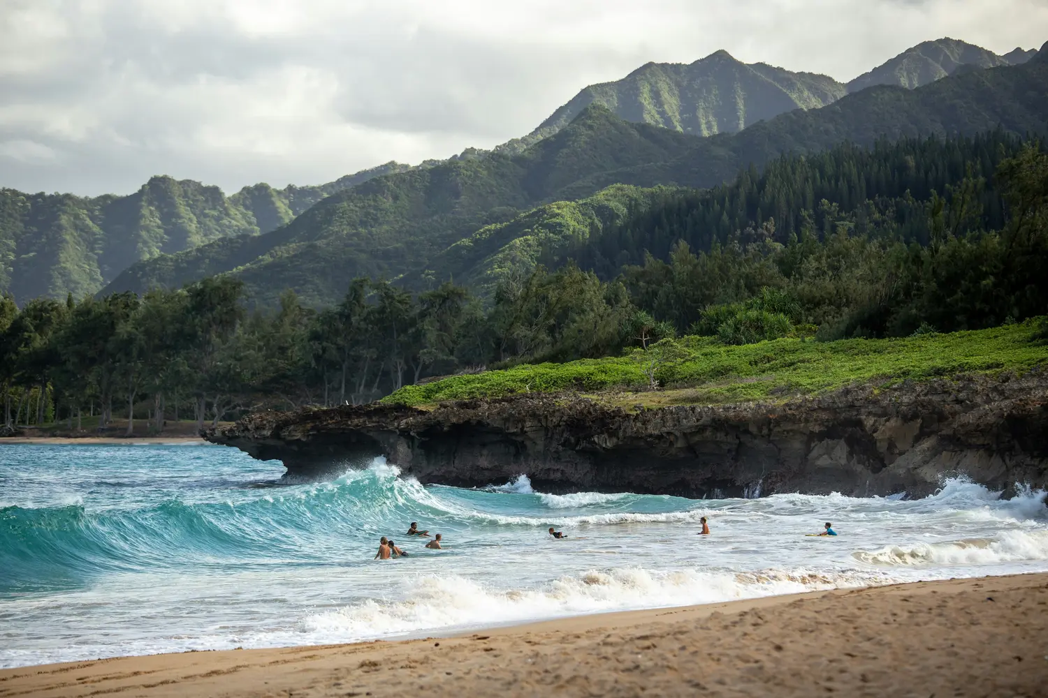 Pounders Beach on the windward North Shore of Oahu, Hawaii