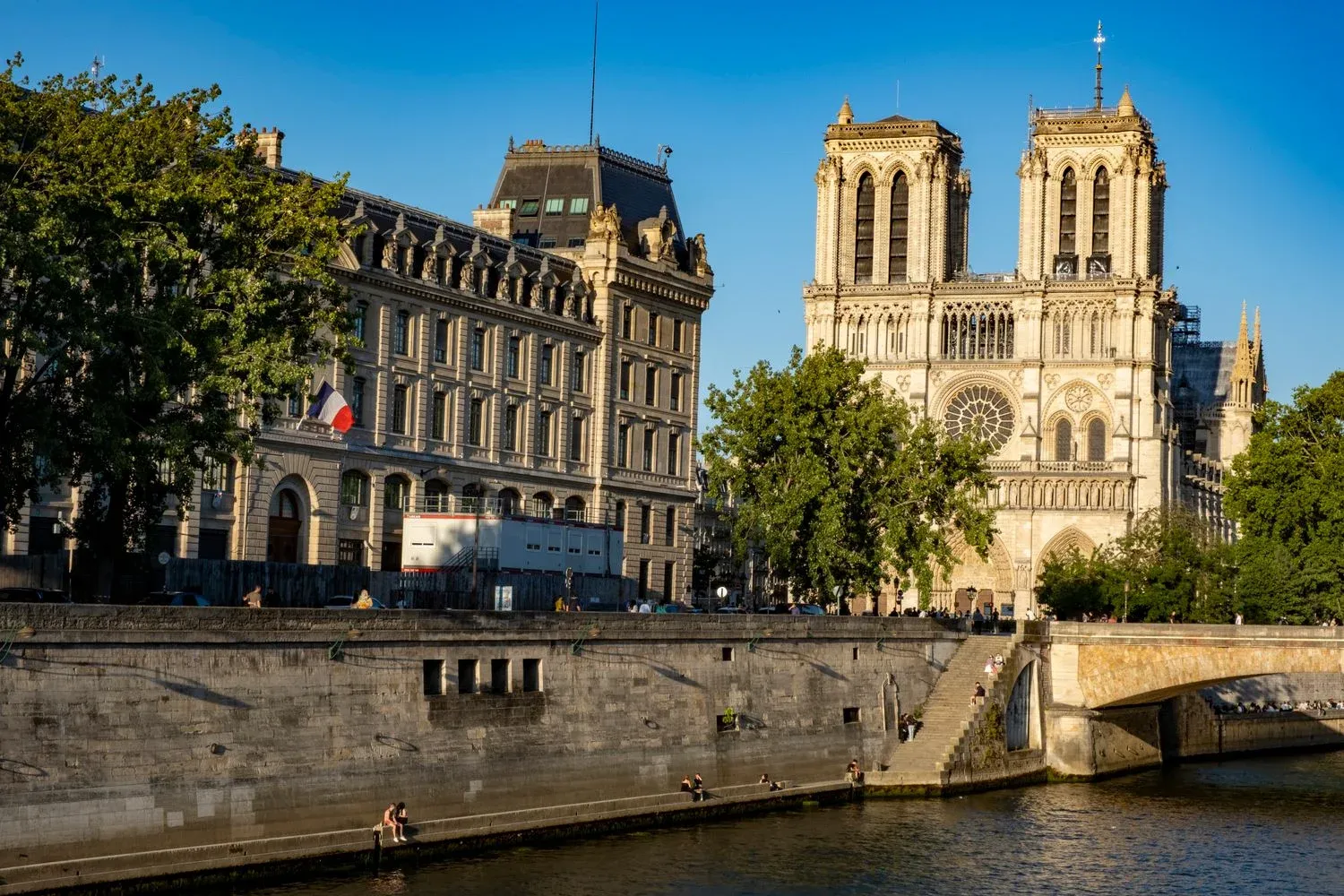 Notre Dame Cathedral along the Seine River in Paris