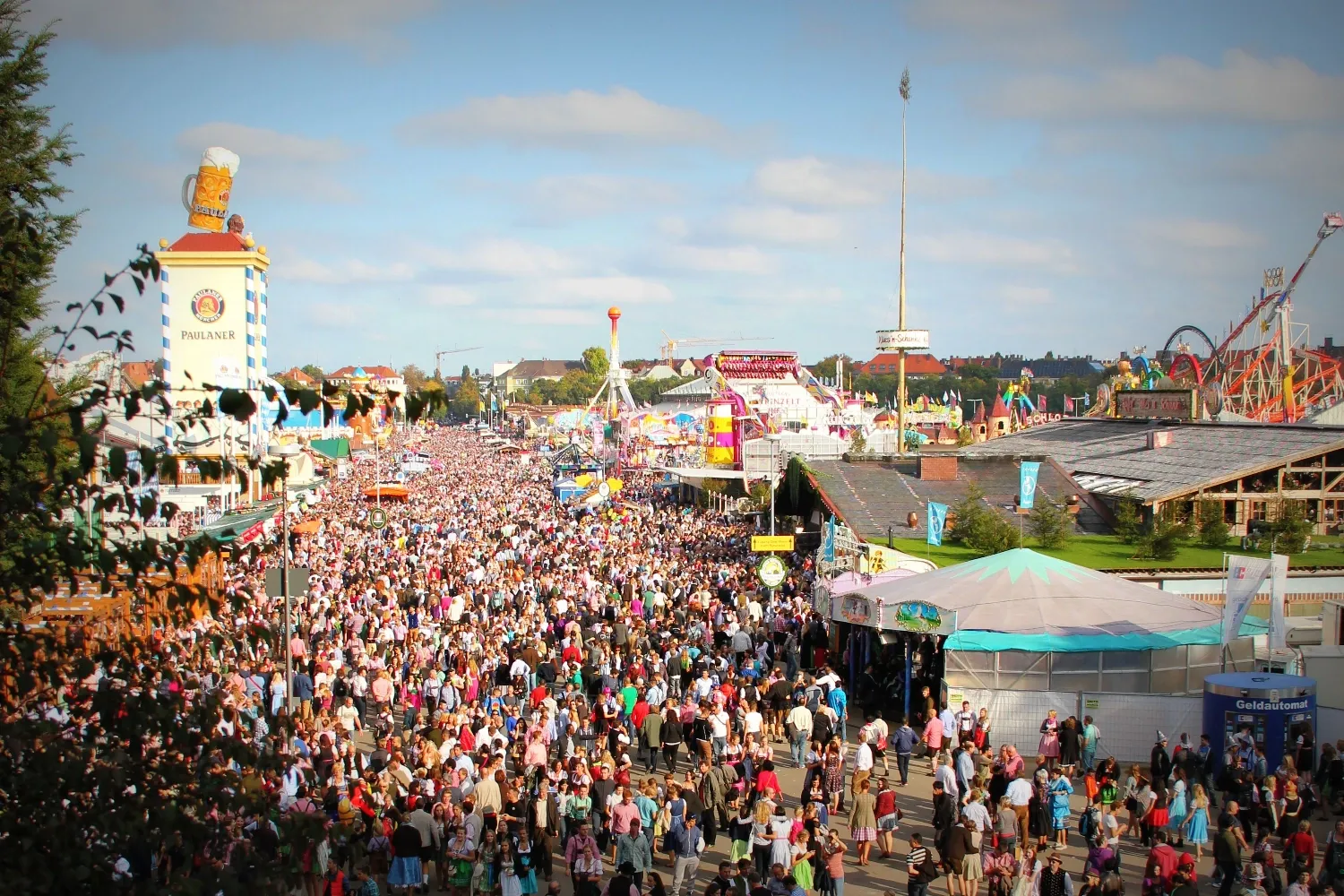 Oktoberfest in Munich with a massive crowd
