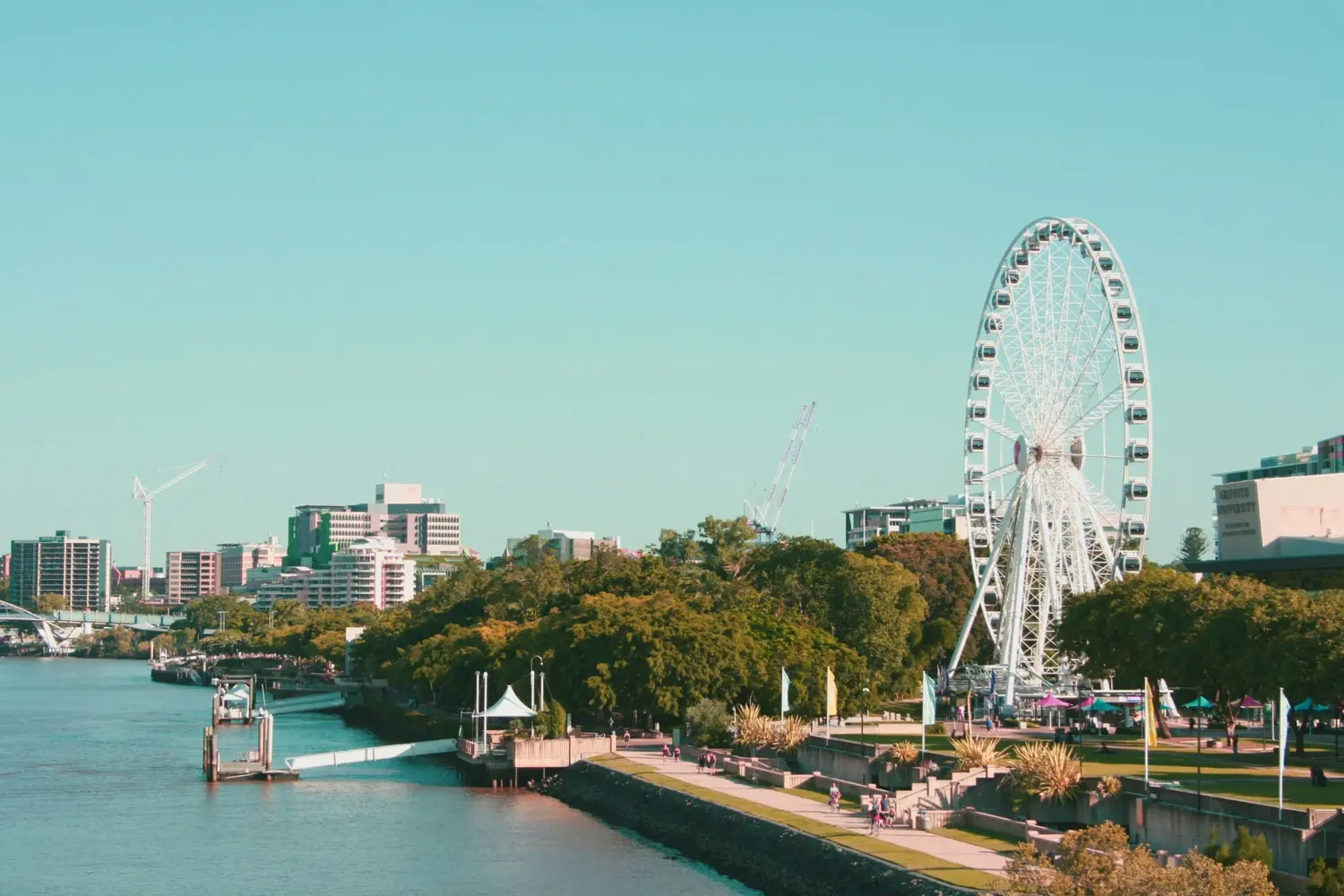 Wheel of Brisbane and the Brisbane River in Queensland, Australia