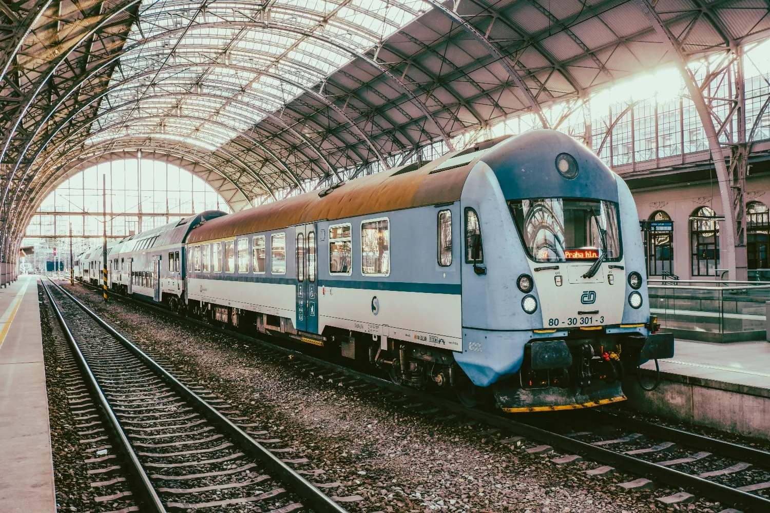 Railway station in Prague, Czech Republic
