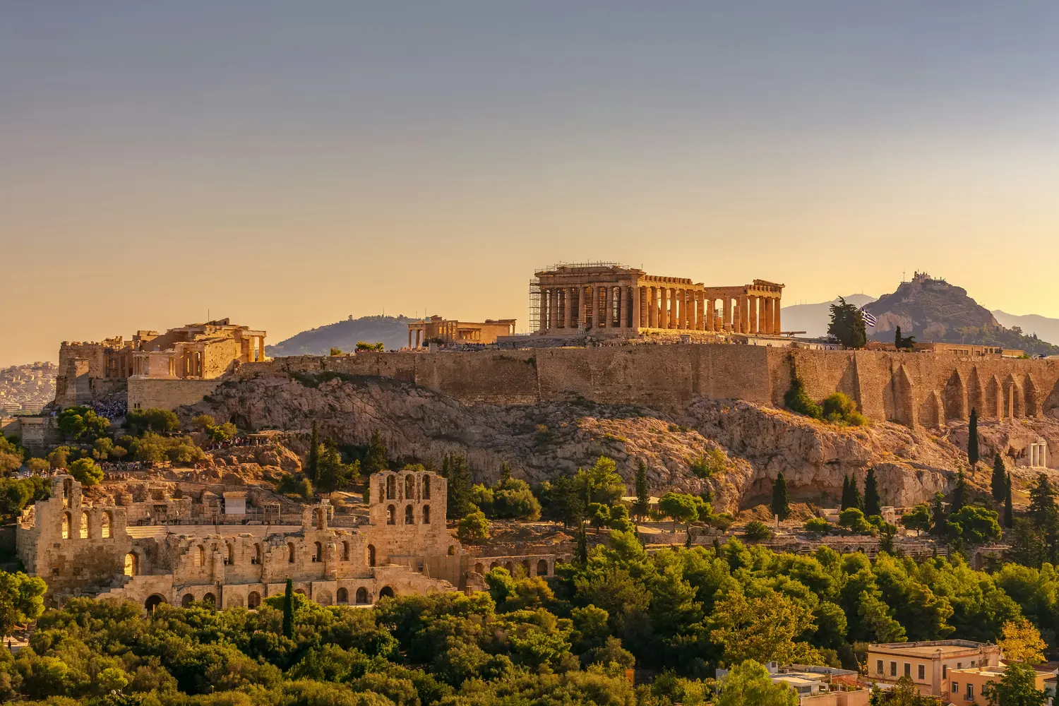 Athens, Greece - The Acropolis and Parthenon at Sunset