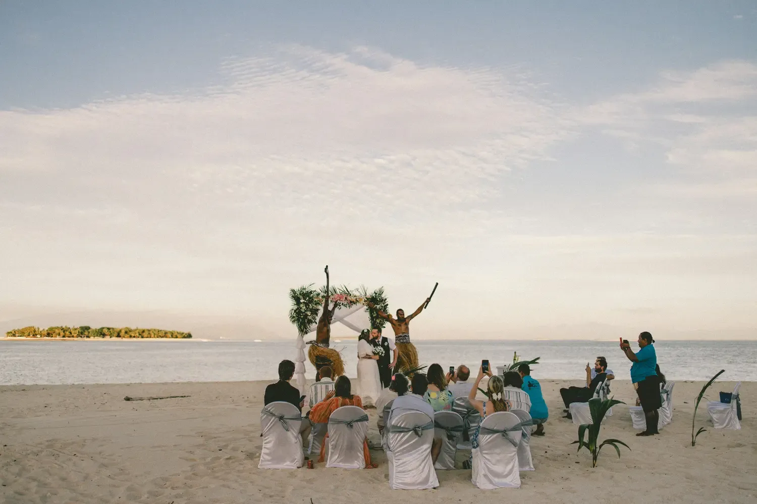 Beach wedding ceremony on Beachcomber Island in Fiji