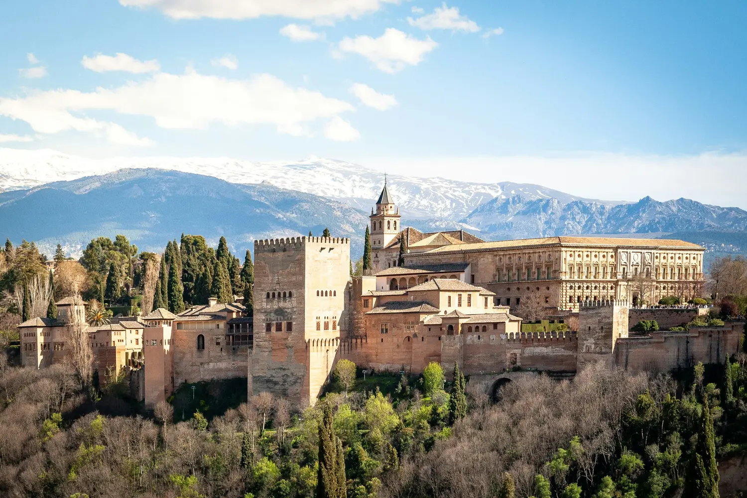 Alhambra palace and fortress complex in Granada, Spain