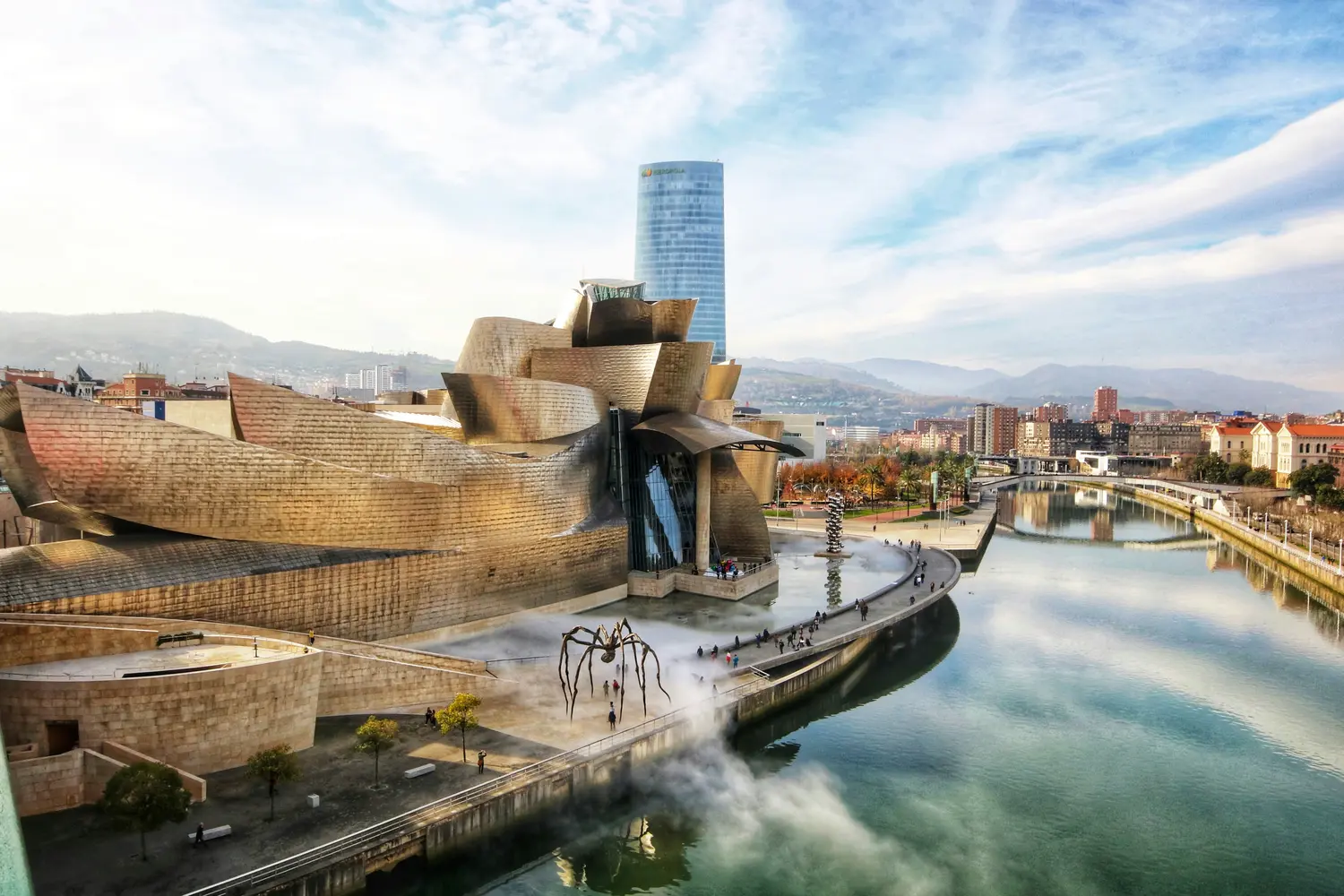 Guggenheim Museum Bilbao, a famous museum of modern and contemporary art located along the Nervión River in Bilbao, Basque Country, Spain